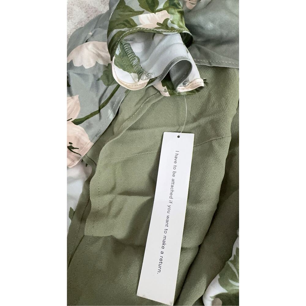 reformation anaiis silk dress tarragon US8 NWT - Picture 6 of 9
